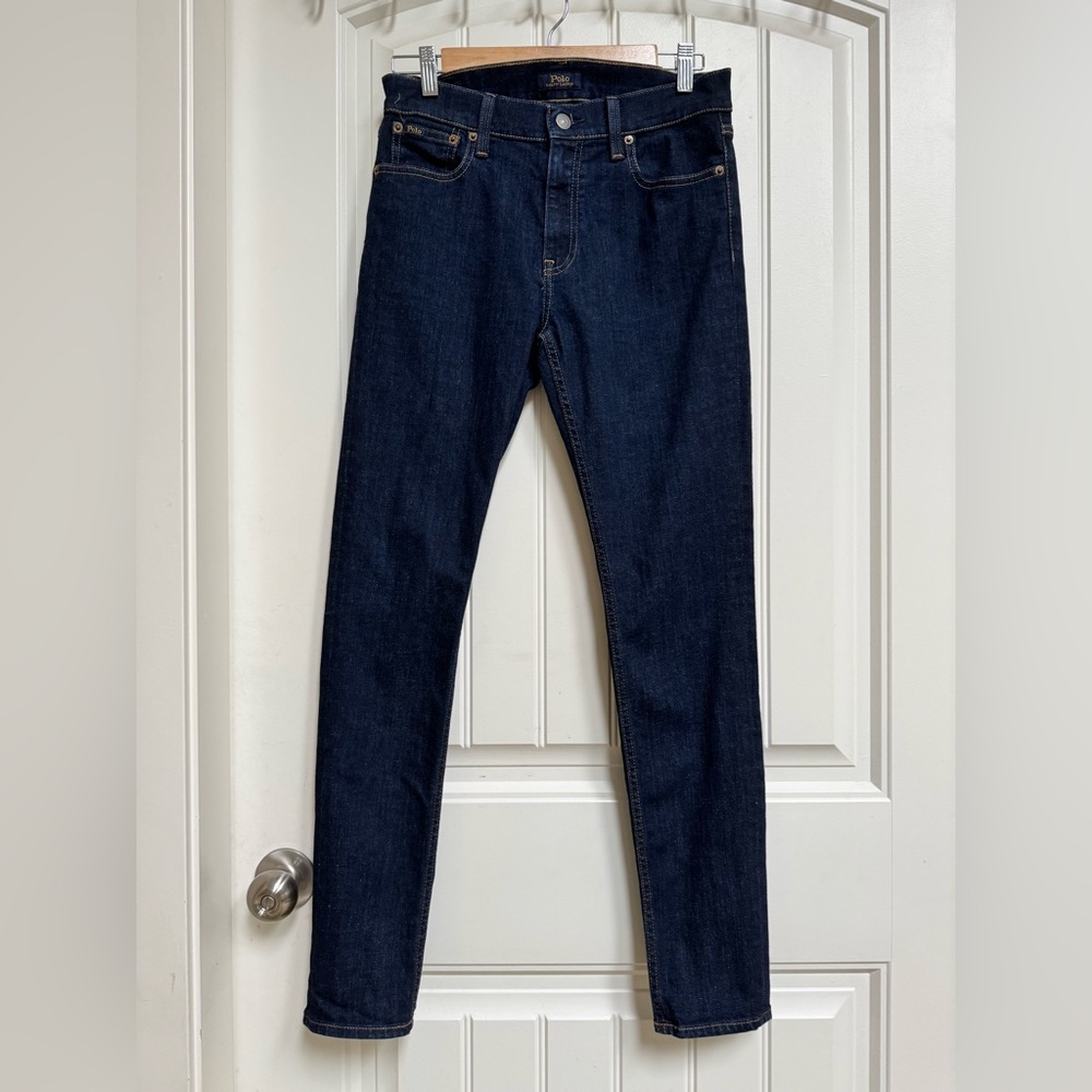 Polo Ralph Lauren Tompkins Mid Rise Skinny Dark Wash Jeans. Size 27” by 30”